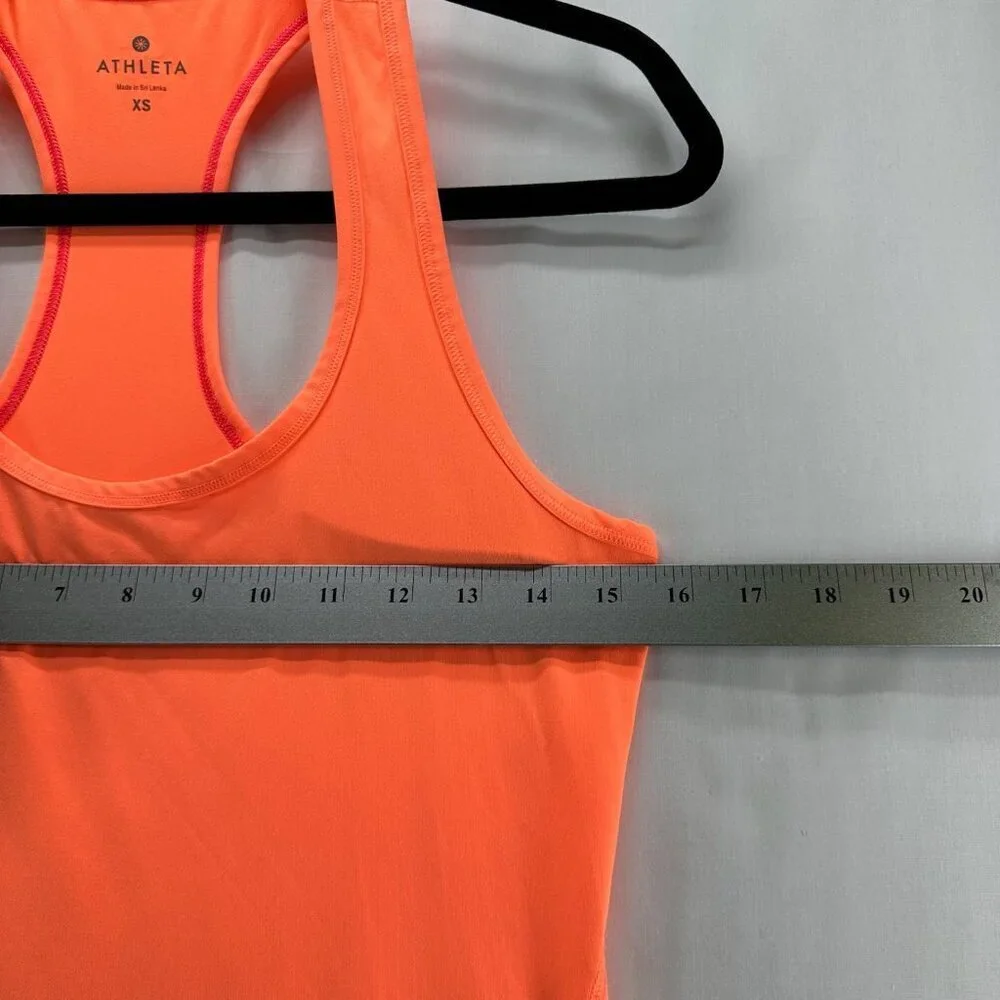 Athleta Top Size XS Chi Tank Scoop Neck Racerback Athletic Workout Neon Orange - Picture 9 of 10